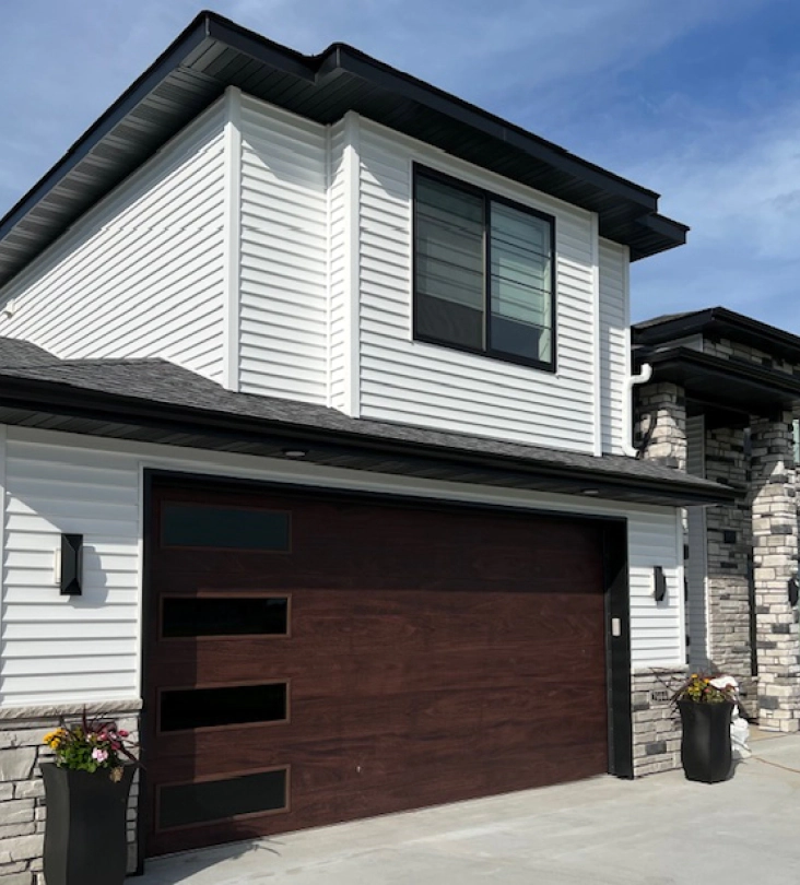 exterior view of a house with a gutter